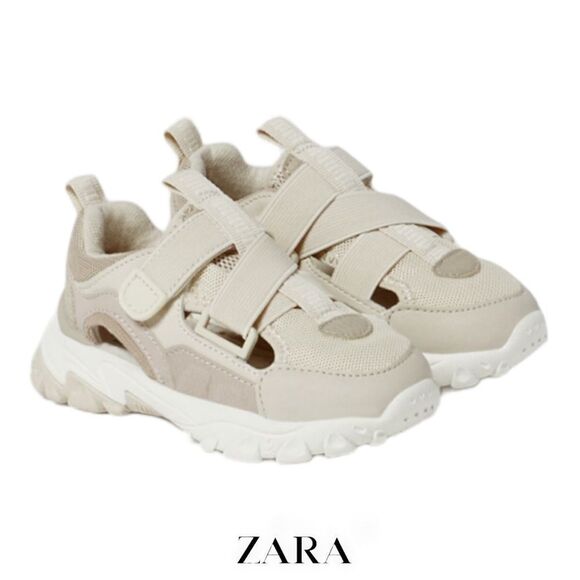 ZARA Kids | Off White | OPEN TECHNICAL SNEAKERS - Picture 1 of 7